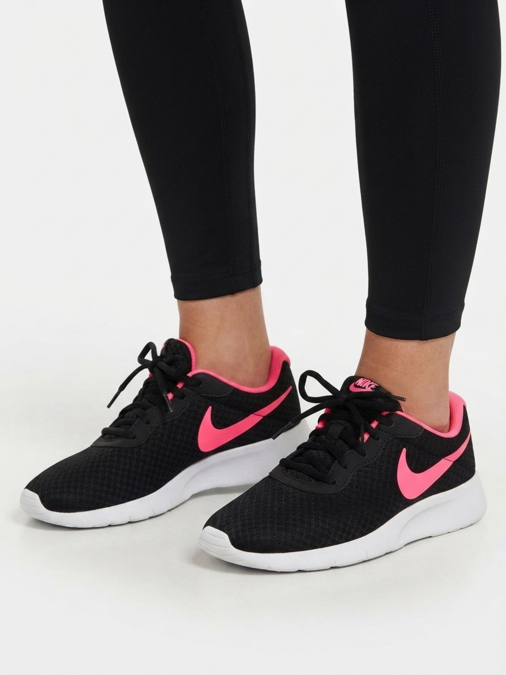 Nike Black Sneakers with Pink Swoosh